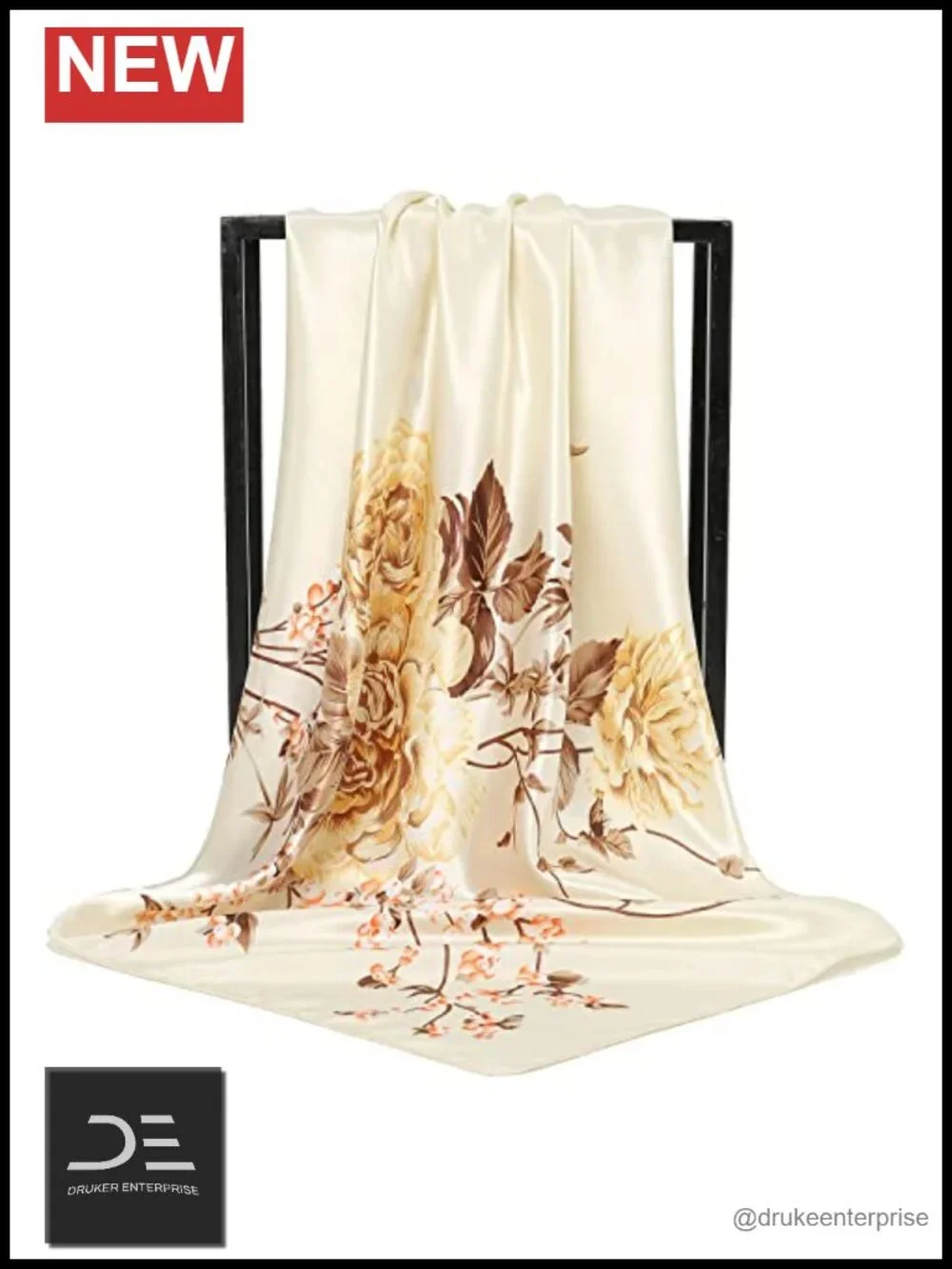 Silk-like Satin Square Scarf for Hair Wrapping at Night 35 Inch Bandana - Picture 3 of 6